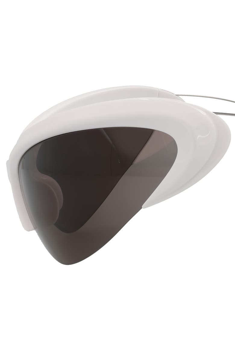 Balenciaga 91mm Oval Sunglasses, Alternate, color, White Silver Grey