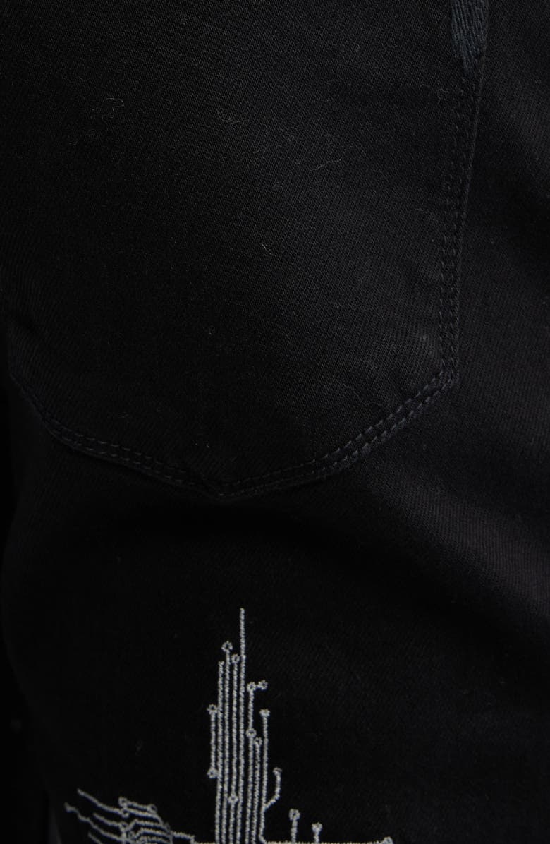 RtA Bryant Skinny Jeans, Alternate, color, Black Hologram Digital Cross