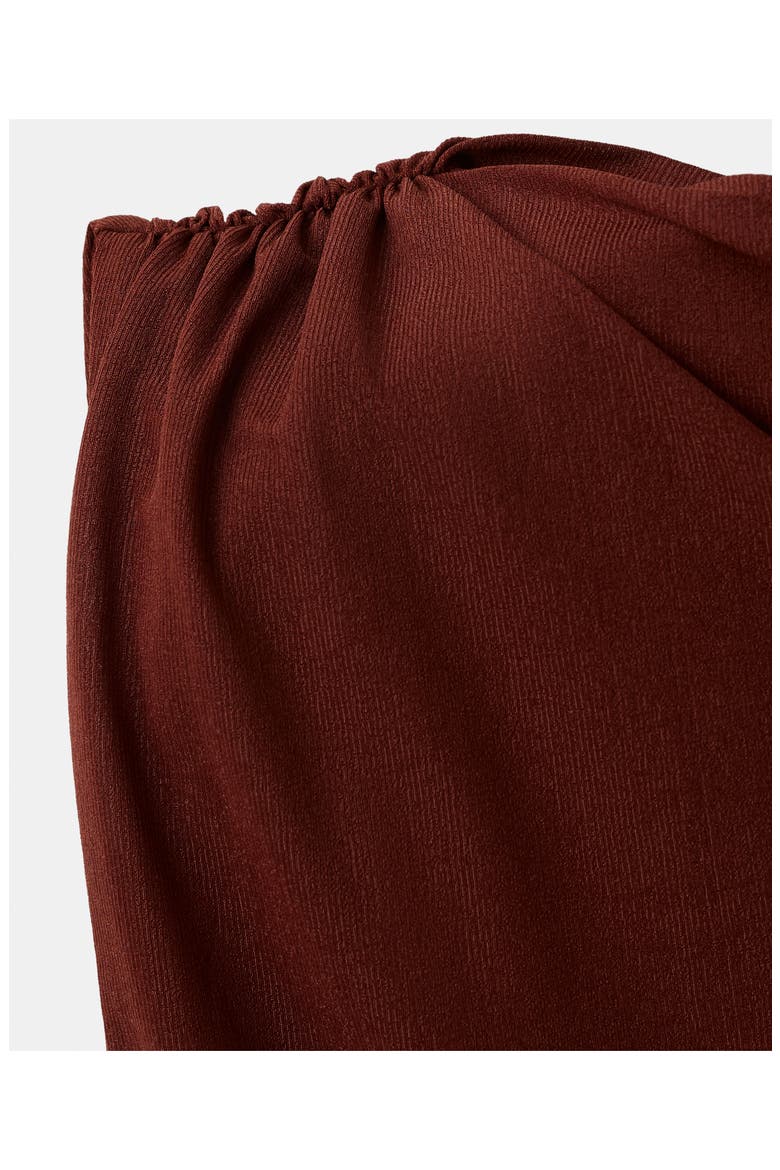 Asymmetric Ruched Top, Alternate, color, RUSSET