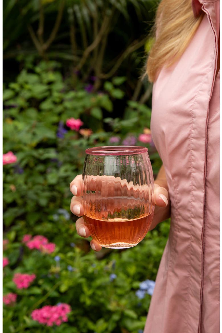 Nell Stemless Wine Glass, Alternate, color, BLUSH