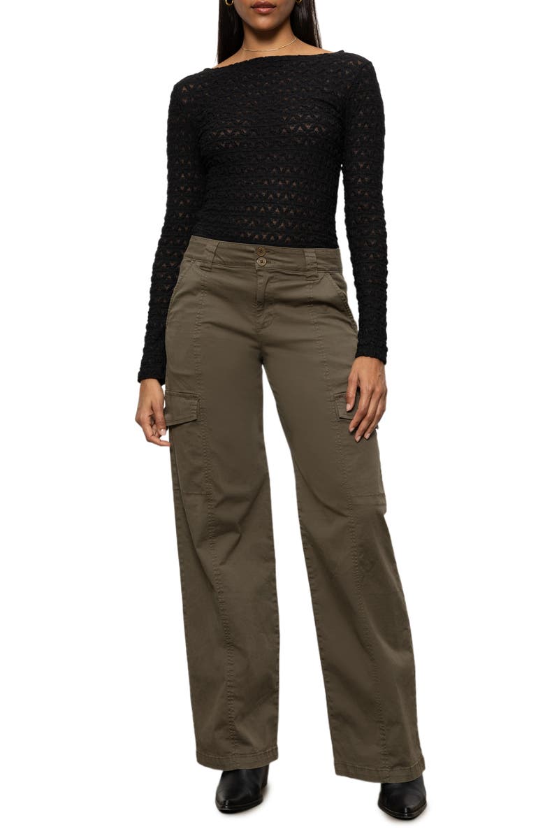 Sanctuary Stretch Mesh Boat Neck Top, Alternate, color, 