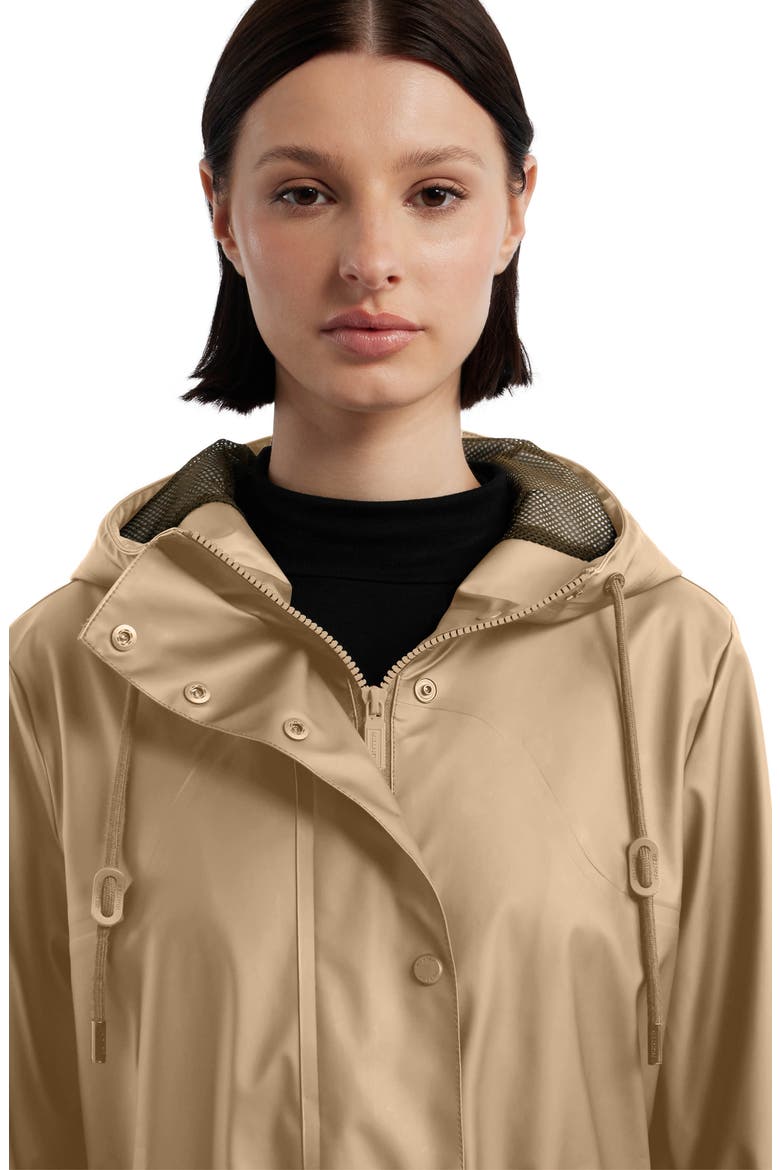 Abbey Short Rubberized Rain Jacket, Alternate, color, BRITISH TAN
