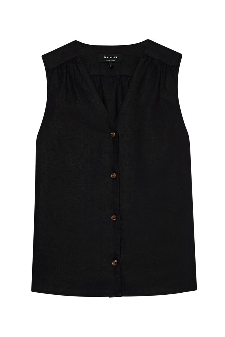 Laura Linen Tank, Alternate, color, Black