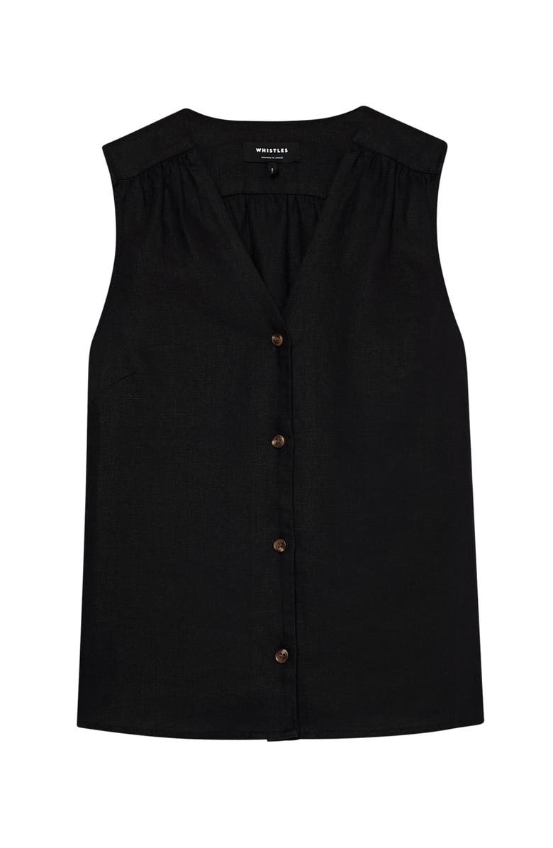 Whistles Laura Linen Tank, Alternate, color, Black