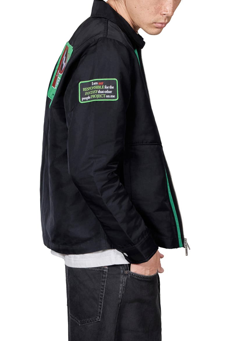 Records Patch Jacket, Alternate, color, BLACK
