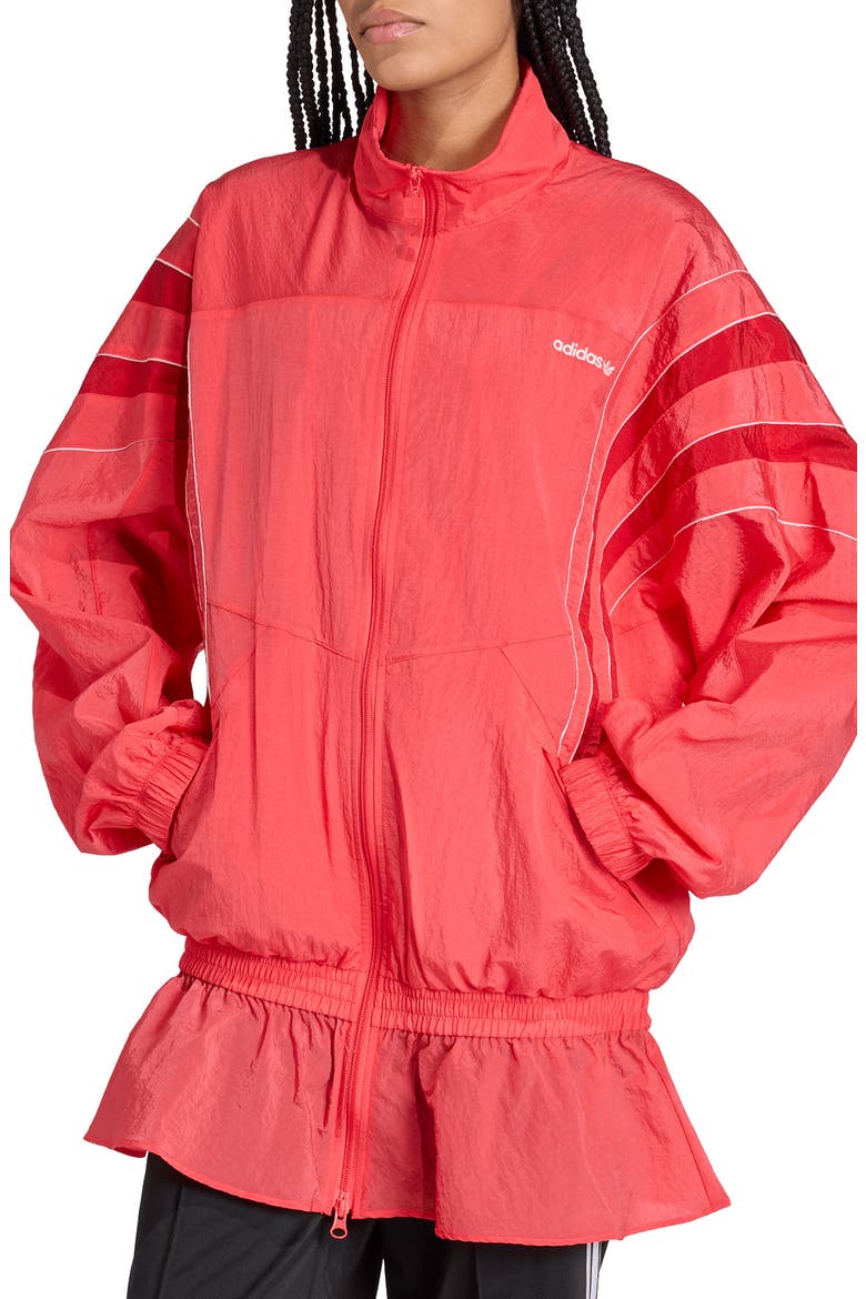 Santiago Peplum Track Jacket, Main, color, SEMI LUCID RED