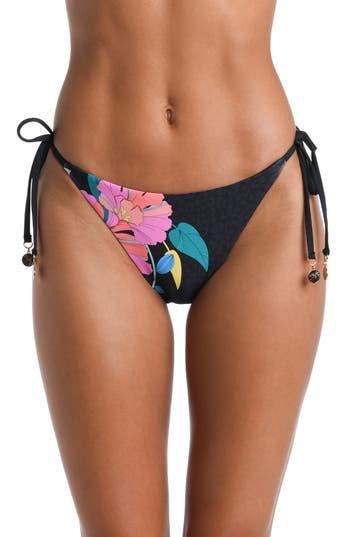 Sunshine 79 Cascade String Side Tie Bikini Bottoms In Black