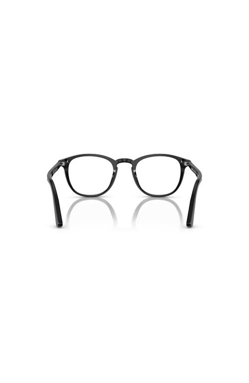 Persol 49mm Round Optical Glasses In Black