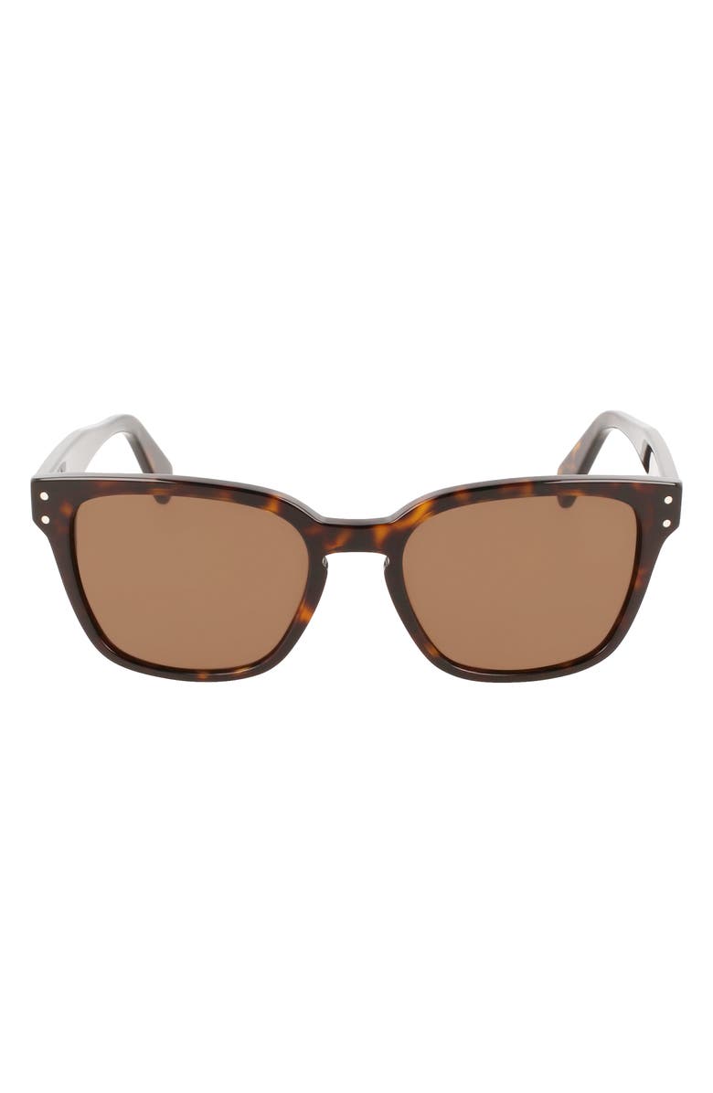 FERRAGAMO Gancini 55mm Rectangular Sunglasses, Main, color, Tortoise