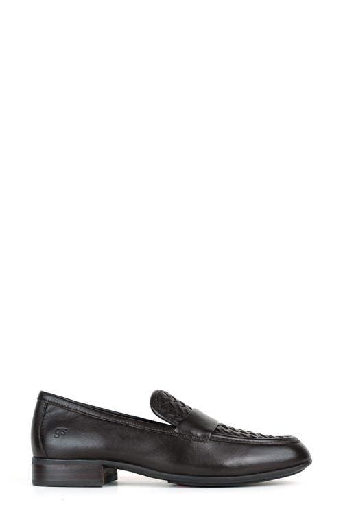 Gentle Souls By Kenneth Cole Crew Woven Leather Loafer In Chocolate Leather
