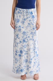WAYF Floral Print Maxi Skirt
