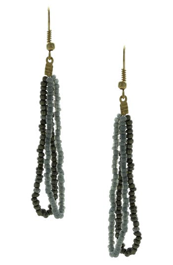 Olivia Welles Daphne Beaded Double Drop Earrings In Green