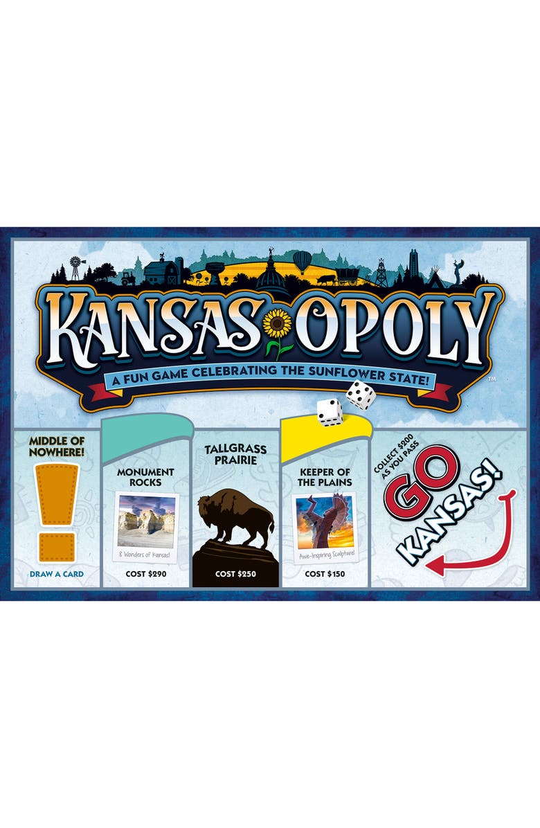 Late for the Sky Kansasopoly Monopoly Board Game, Main, color, Multicolored