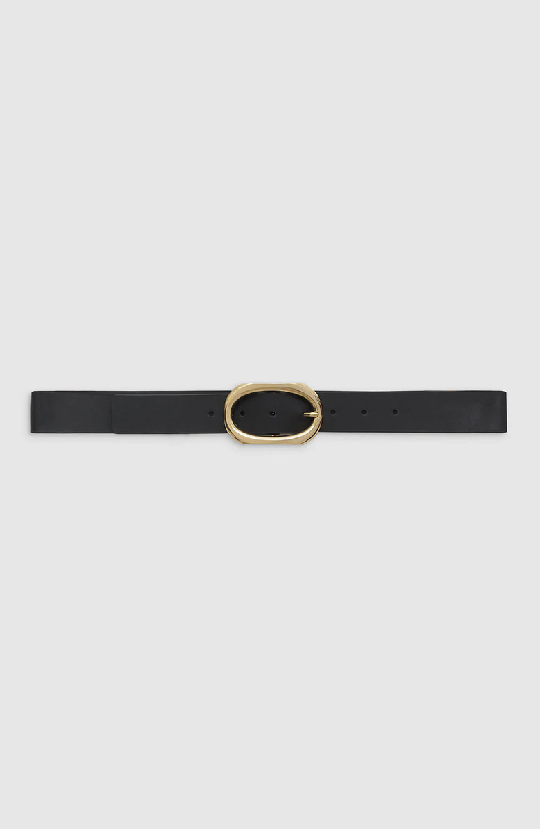 ANINE BING Signature Link Belt, Main, color, Black / Gold