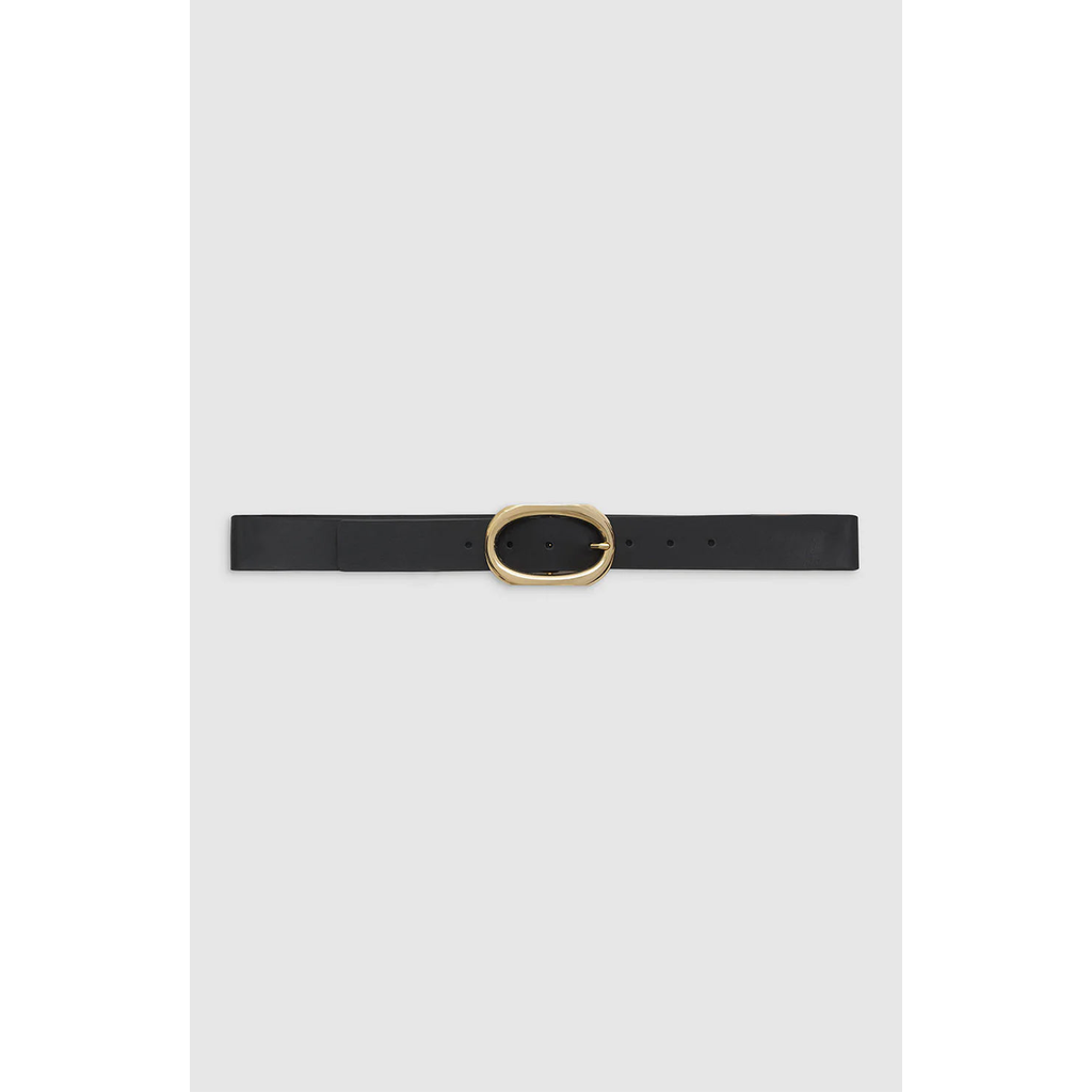 ANINE BING Signature Link Belt in Black/gold at Nordstrom, Size X-Small/small