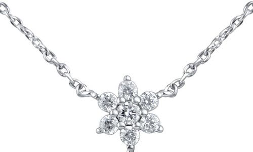 Cz By Kenneth Jay Lane Cubic Zirconia Floral Station Y-necklace In Metallic