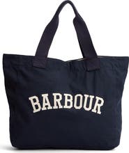 Barbour Logo Cotton Canvas Tote