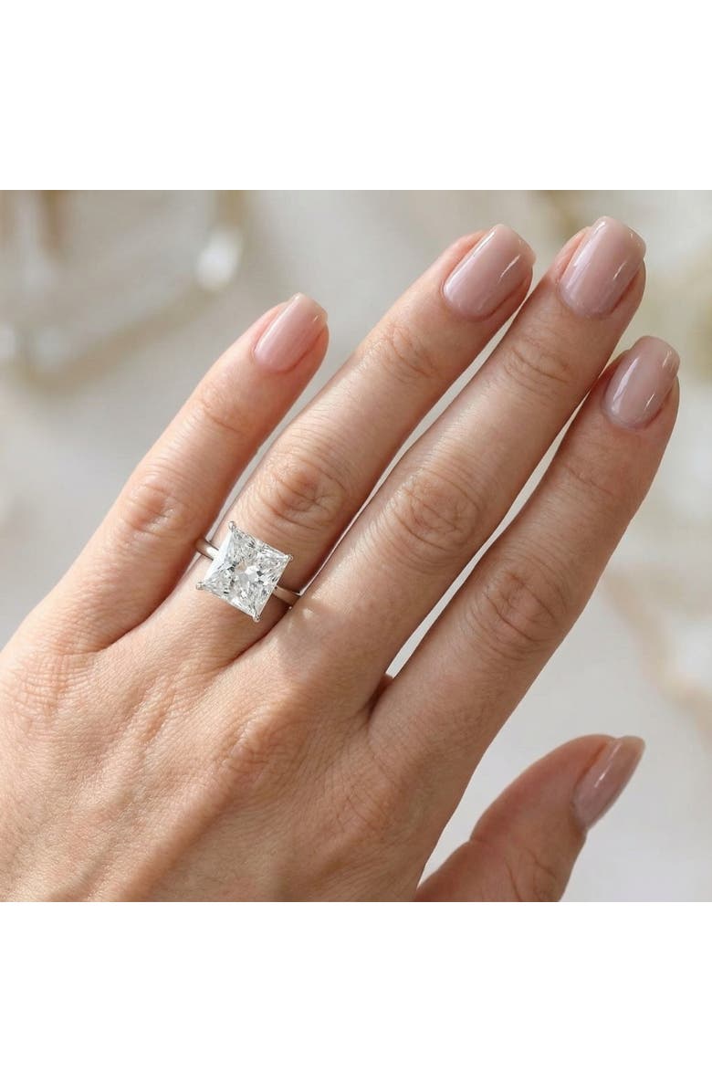 Bliss Diamond Certified 5Ct Princess Cut Diamond 14k Gold Engagement Ring Lab Grown, Alternate, color, 14K White Gold