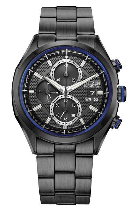 Sports Three Hand Quartz Chronograph Bracelet Watch, 41mm