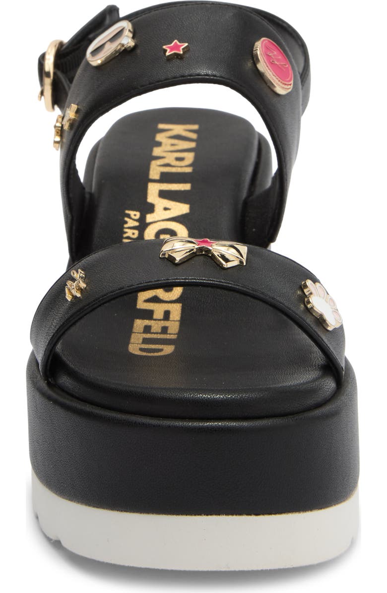 KARL LAGERFELD PARIS Cleome Slingback Platform Wedge Sandal, Alternate, color, Black