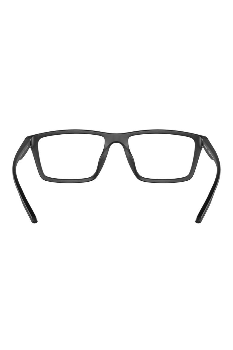 55mm Rectangular Optical Glasses, Alternate, color, MATTE BLACK / CLEAR