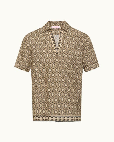Ridley Relaxed Fit Passetto Print Short Sleeve Overhead Shirt