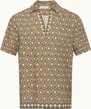 Orlebar Brown Ridley Relaxed Fit Passetto Print Short Sleeve Overhead Shirt