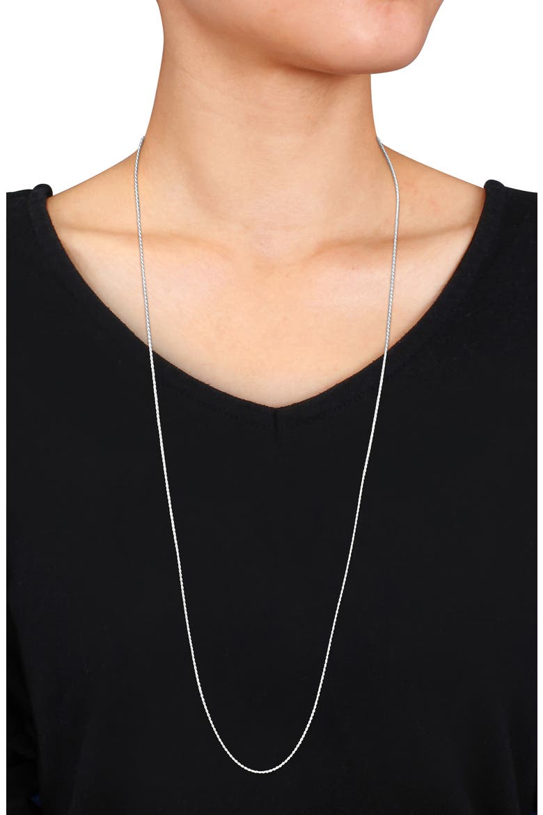 Diamond Cut Rope Chain Necklace, 1.20mm, Alternate, color, SILVER