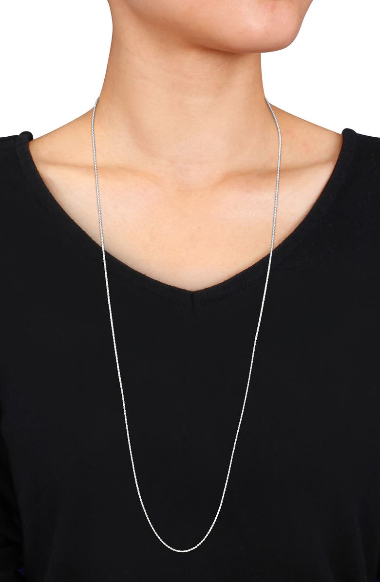 DELMAR Diamond Cut Rope Chain Necklace, 1.20mm, Alternate, color, Silver