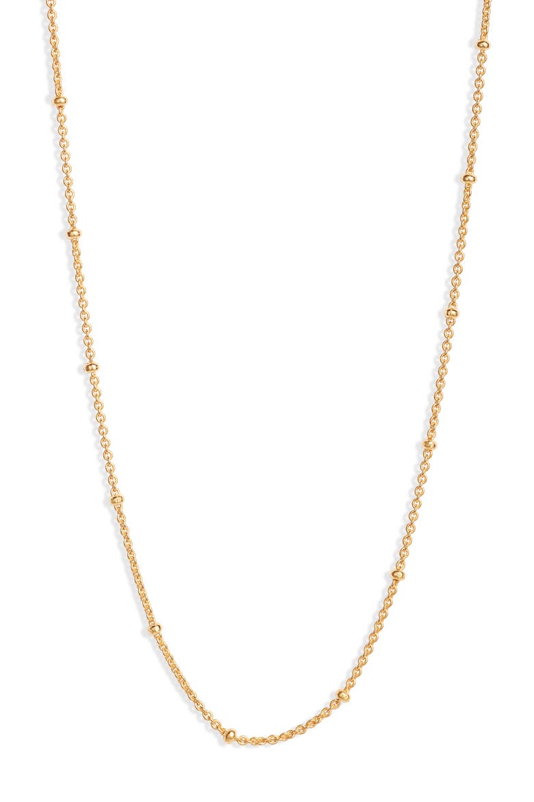 21-Inch Fine Beaded Chain, Main, color, GOLD