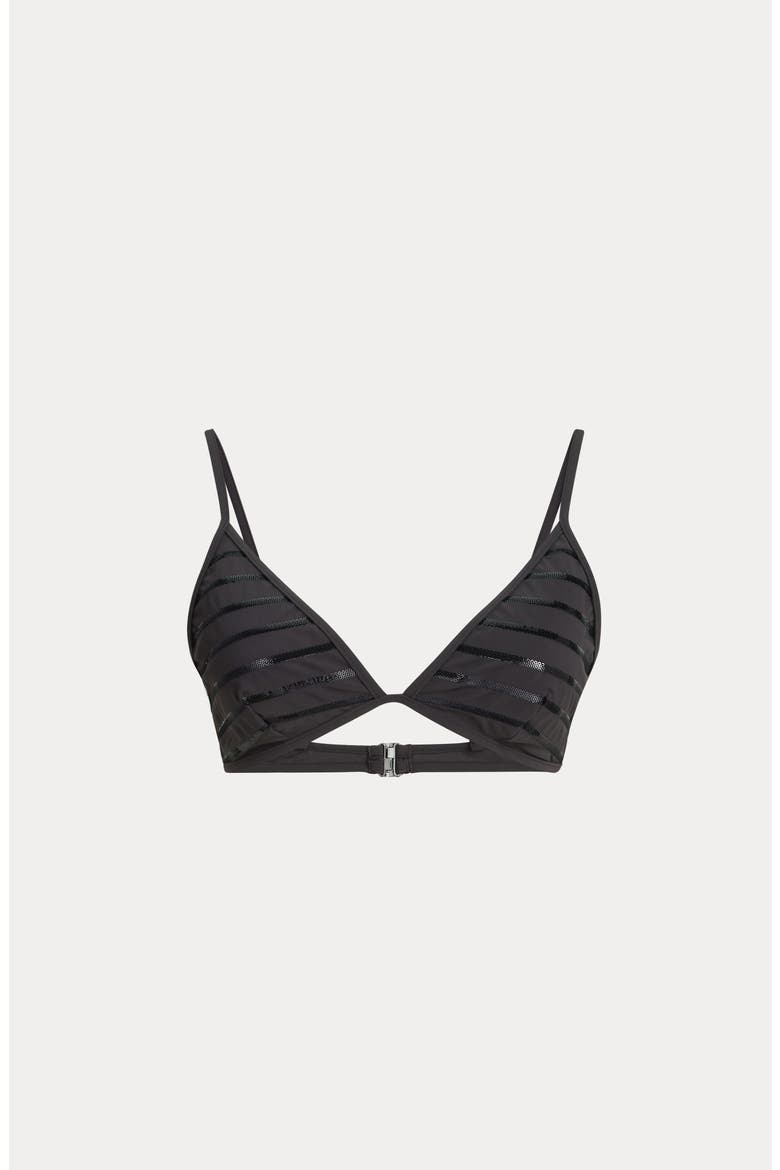 Dazzling stripes bikini top, Main, color, Lignite Grey