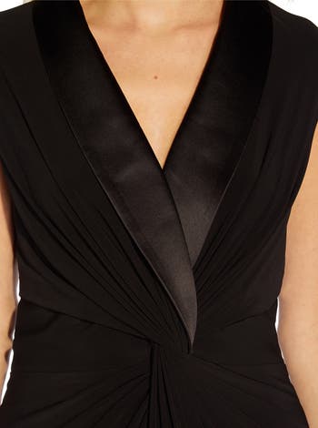 Adrianna Papell Tuxedo Matte Jersey Gown | Nordstrom