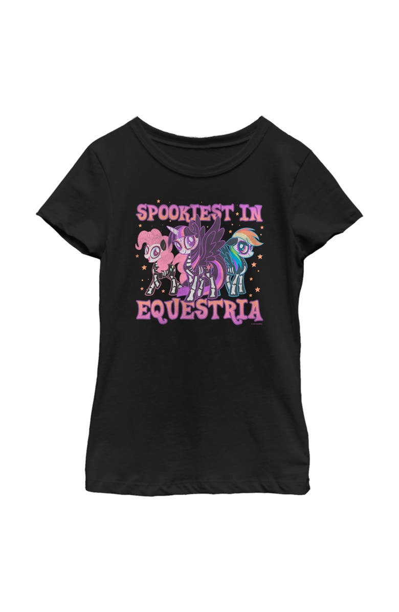MY LITTLE PONY Girl's My Little Pony Halloween Trio Spookiest in Equestria Graphic T-Shirt, Main, color, Black