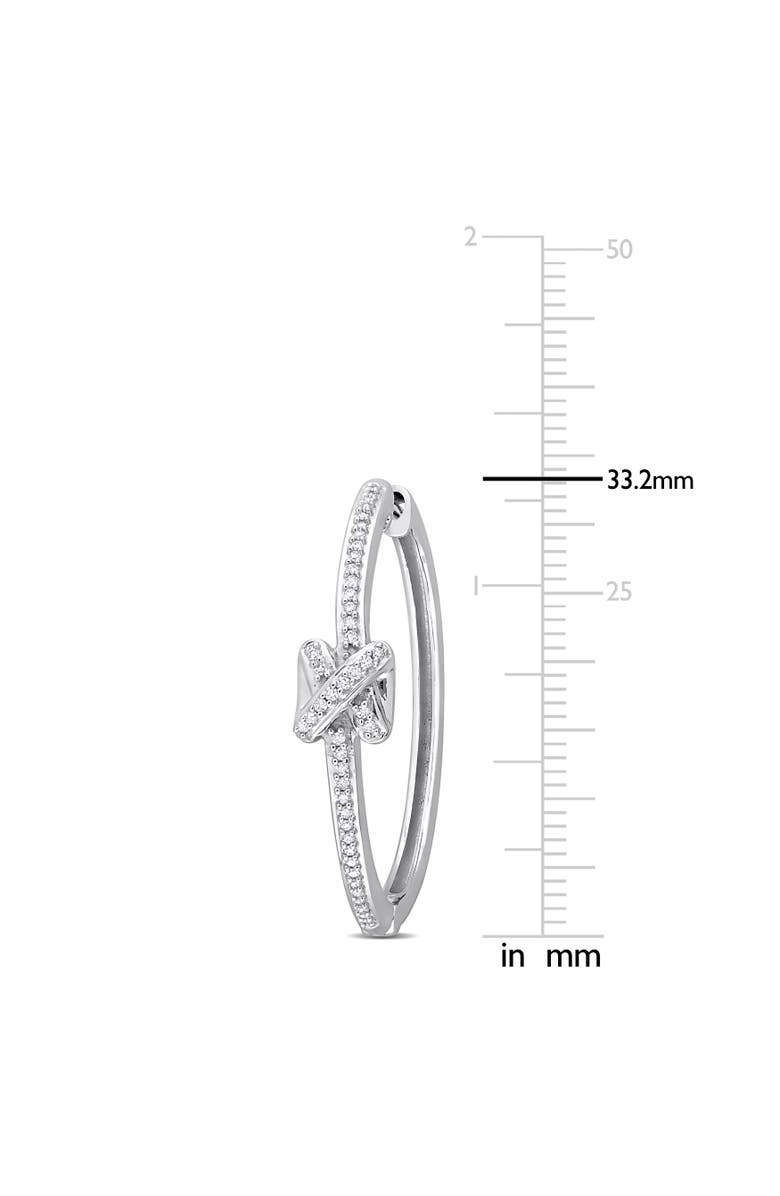 Julianna B. Diamond Crossover Hoop Earrings 14k, Alternate, color, White Gold