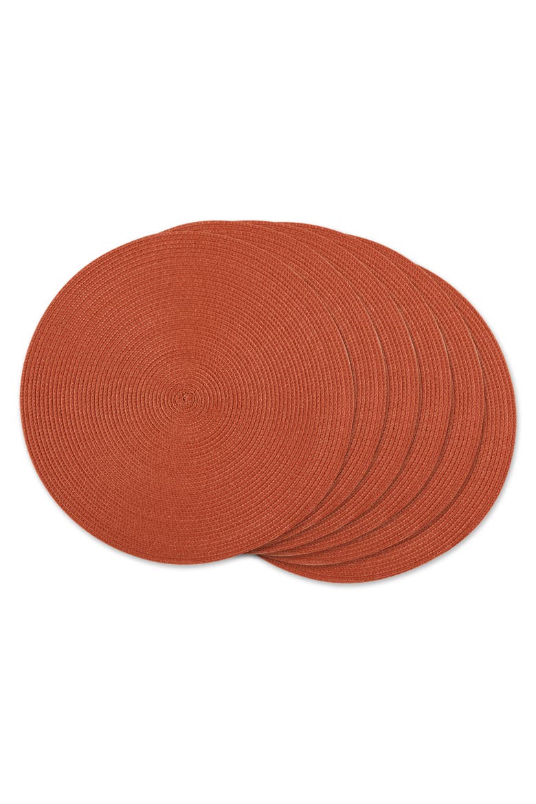 Round PP Woven Placemat Set/6, 15" Dia, Main, color, Spice
