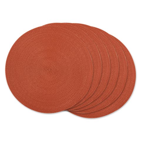 Round PP Woven Placemat Set/6, 15" Dia