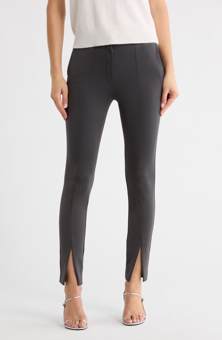 Theory High Waist Slimt Fit Pants, Main, color, Charcoal