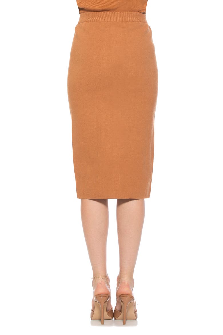 Ariana Midi Pencil Skirt, Alternate, color, CAMEL