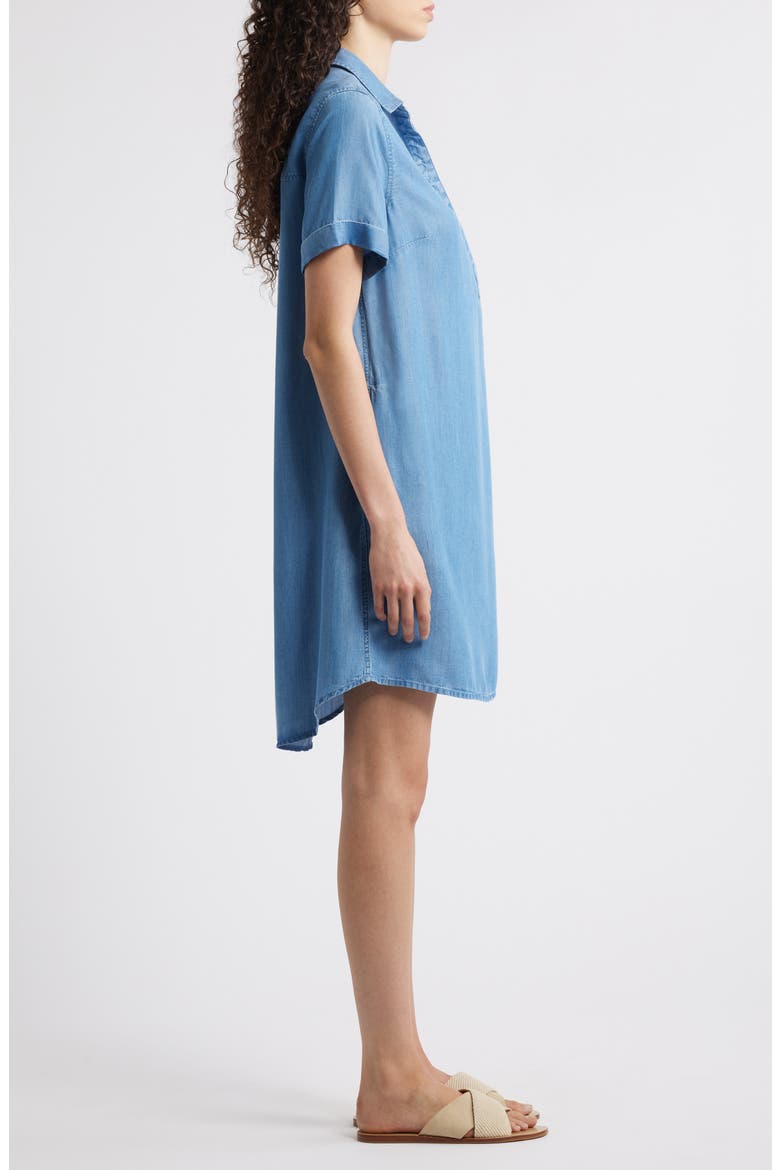 Lizzy Short Sleeve Denim Dress, Alternate, color, MEDIUM WASH