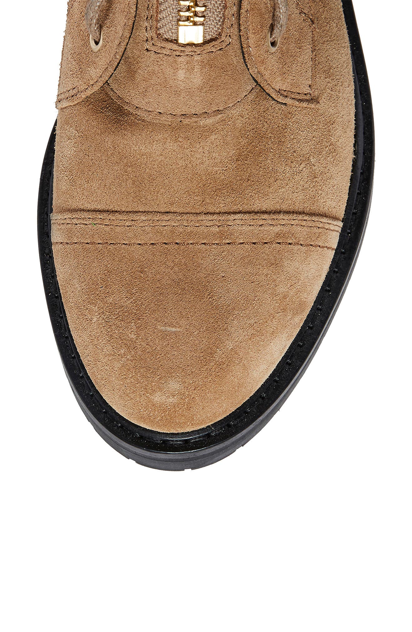 Ariel Top Zip Boot, Alternate, color, COGNAC SAND SUEDE