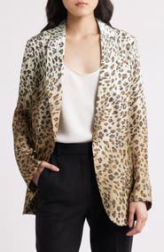 KOBI HALPERIN Ombré Metallic Animal Print Blazer