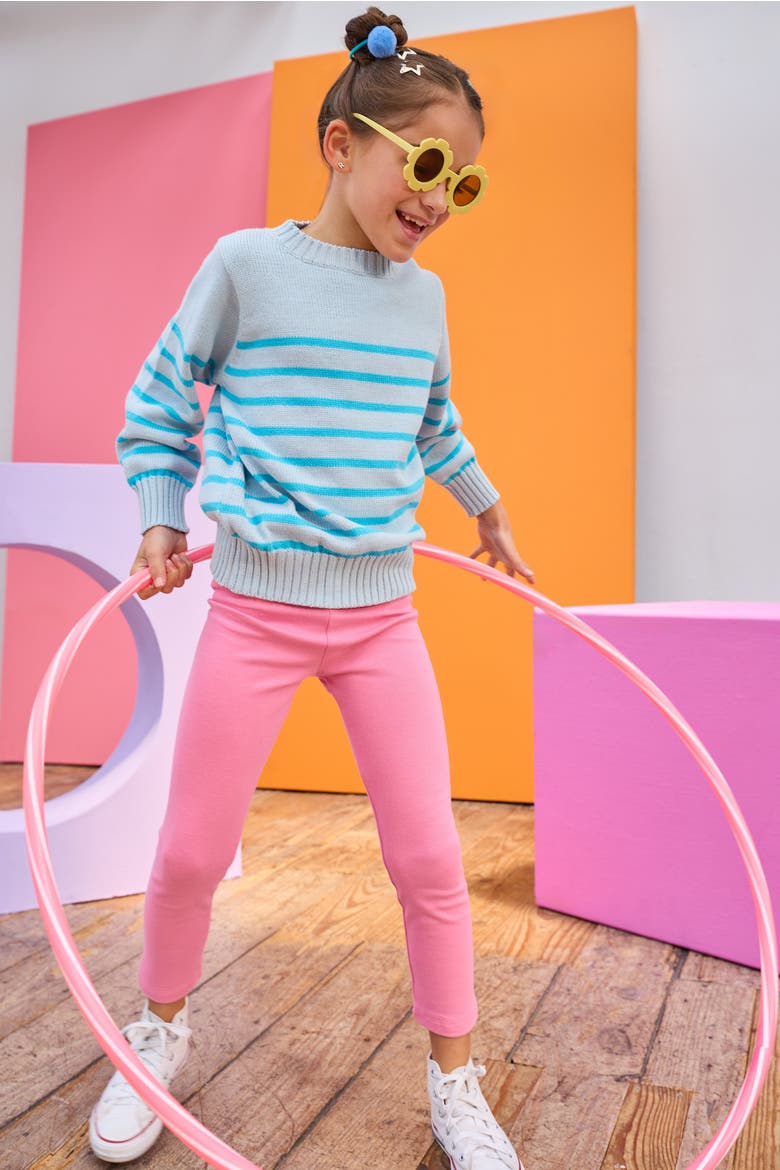 Kids' Knit Solid Legging, Alternate, color, Hot Pink