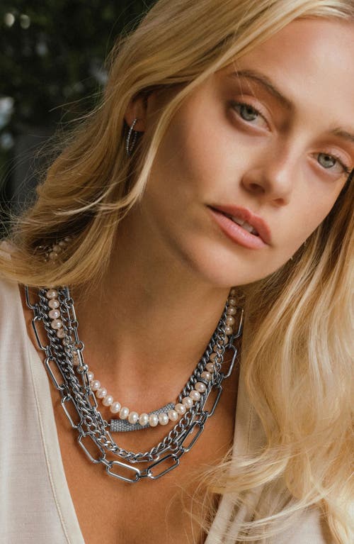 Sheryl Lowe Large Oval Link Chain Necklace In Sterling Silver