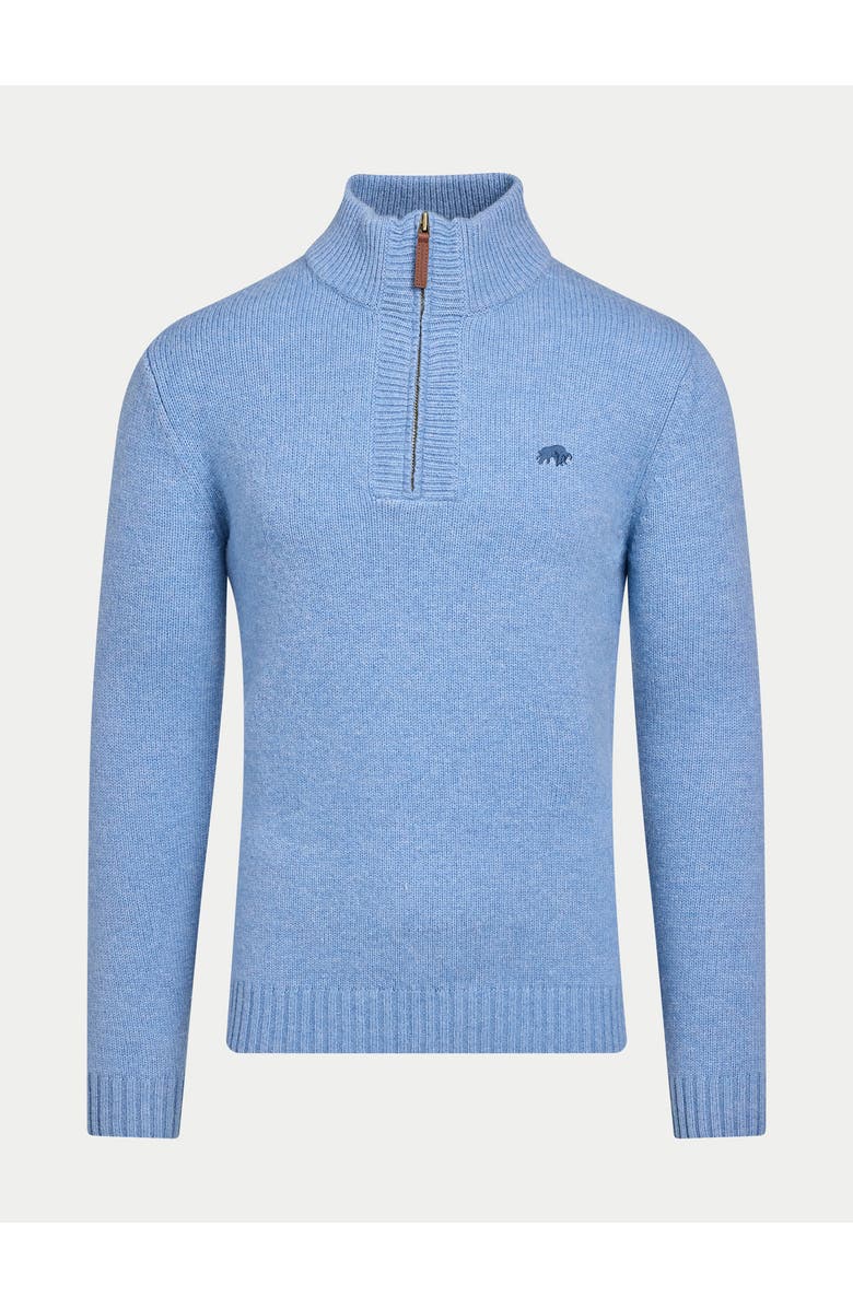 Raging Bull Chunky Fleck Quarter Zip Knit Jumper, Alternate, color, Chambray