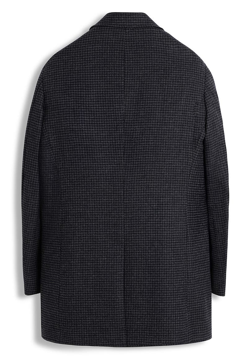 Houndstooth Top Coat with Removable Hood, Alternate, color, BLACK/ GREY HOUNDSTOOTH