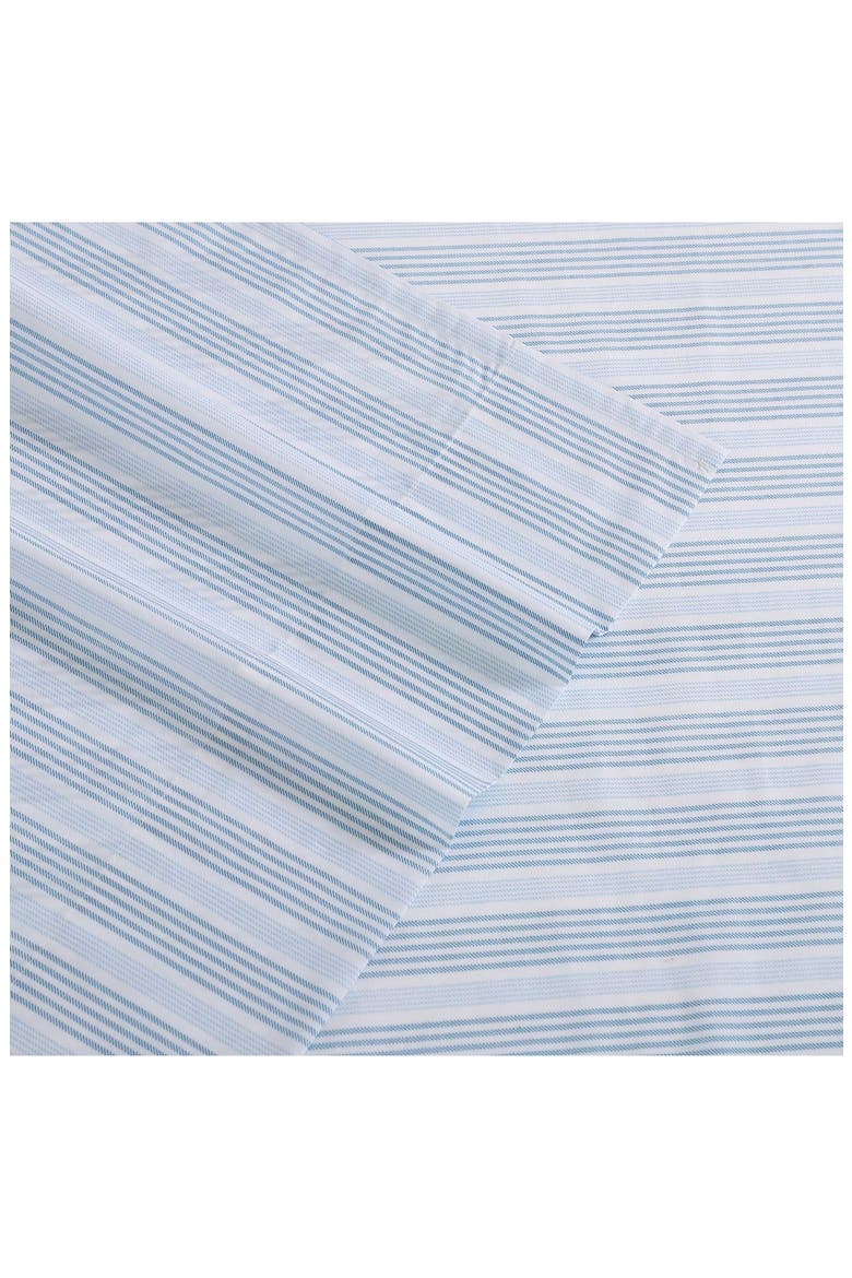 Tayleur Stripe 200 Thread Count Cotton Percale Sheet Set, Alternate, color, BLUE STRIPE