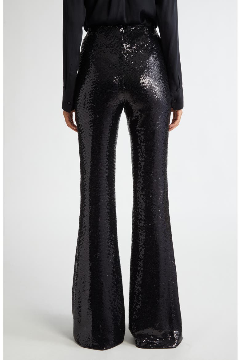 Honor Sequin Flare Leg Pants, Alternate, color, BLACK