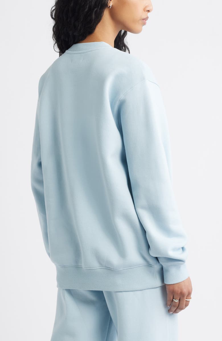 BP. Fleece Detail Oversize Crewneck Sweatshirt, Alternate, color, Blue Skyride