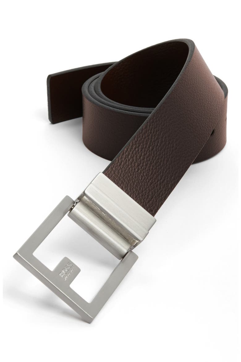 Fleming Reversible Leather Belt, Alternate, color, BLACK / BROWN REVERSIBLE