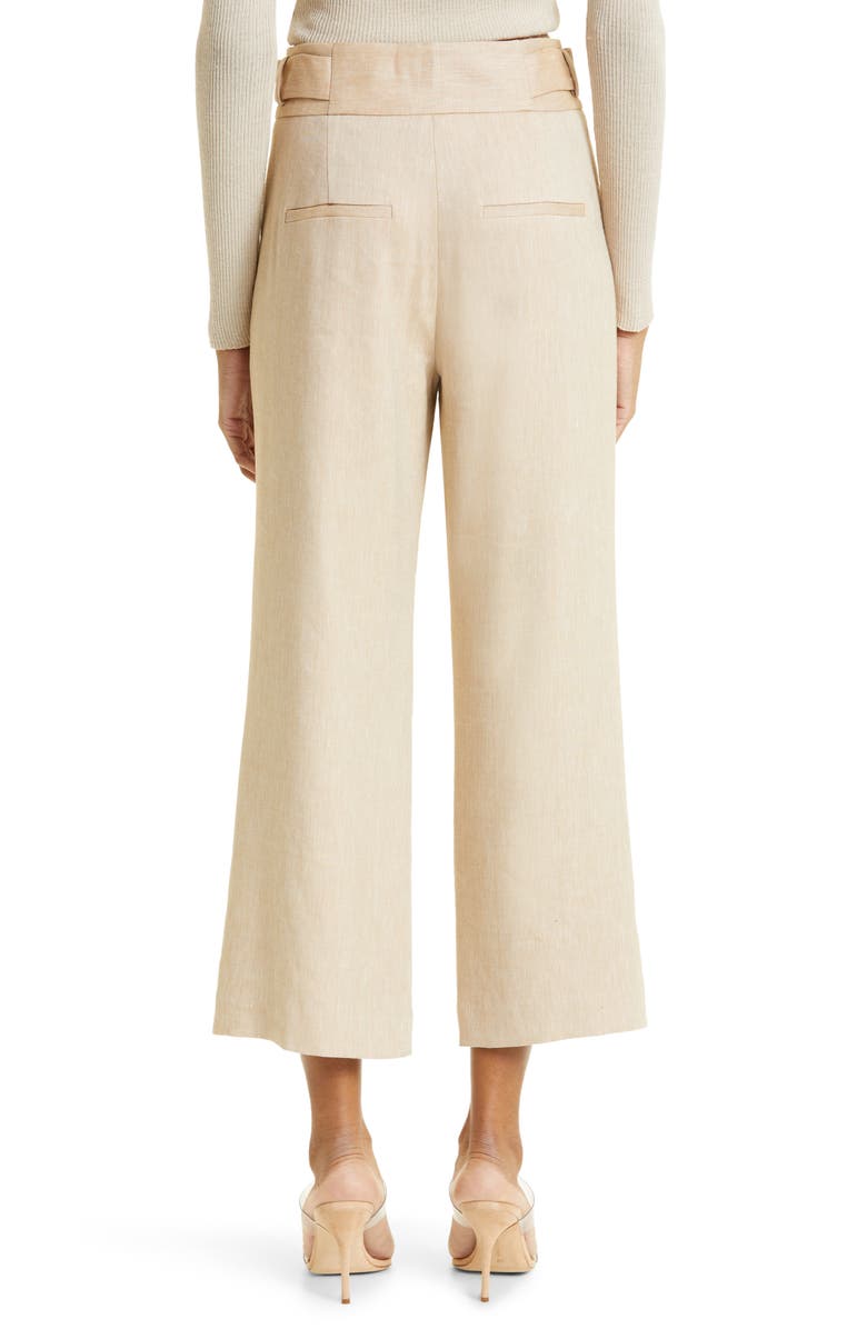 Veronica Beard Aubrie Flare Crop Linen Blend Pants, Alternate, color,